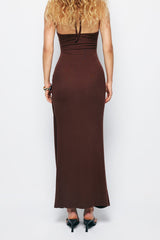 Celeya | Robe Longue Femme Fendue Col Halter