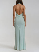 Robe Longue Femme Halter Élégante Été 2