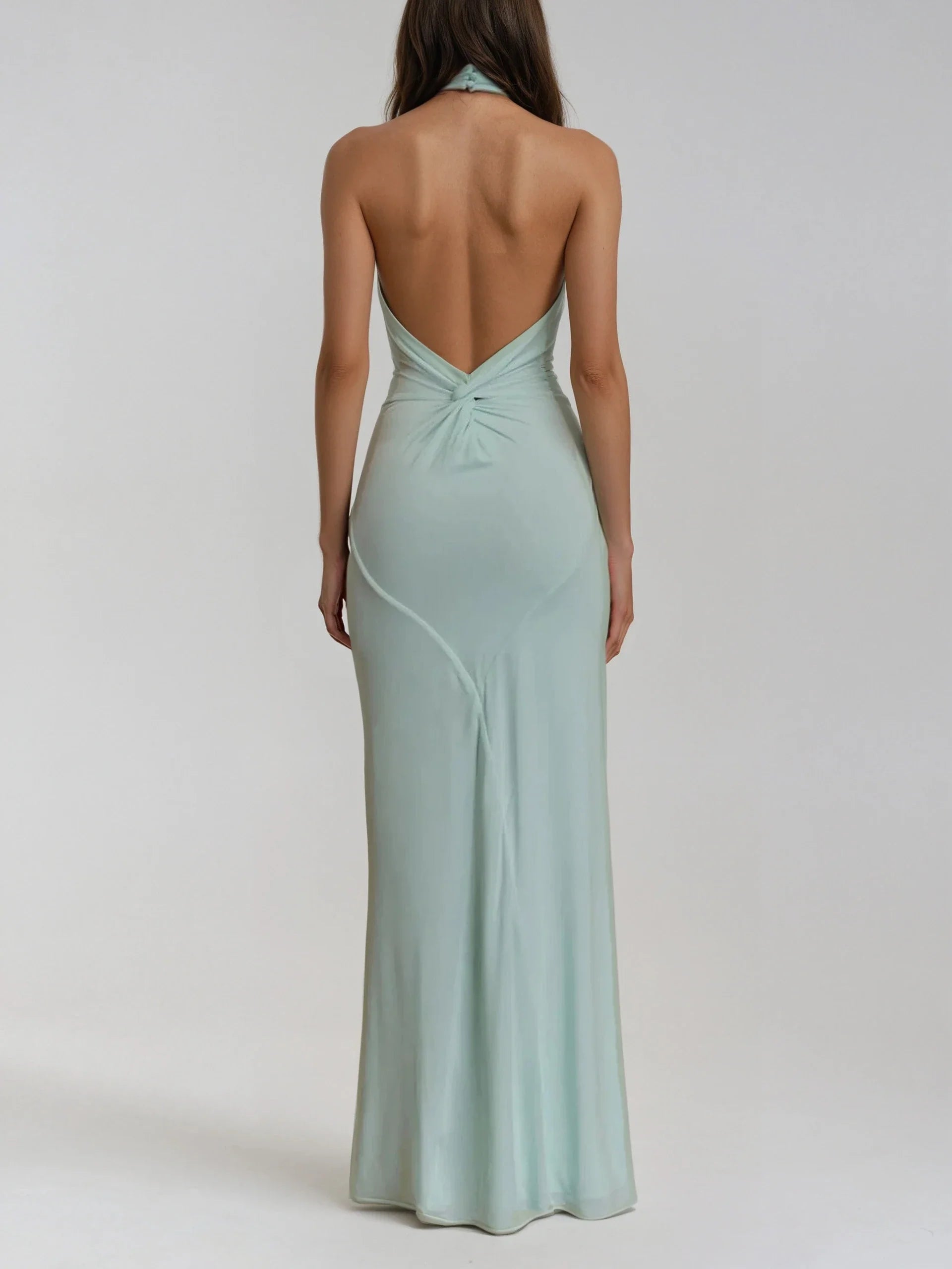 Robe Longue Femme Halter Élégante Été 2