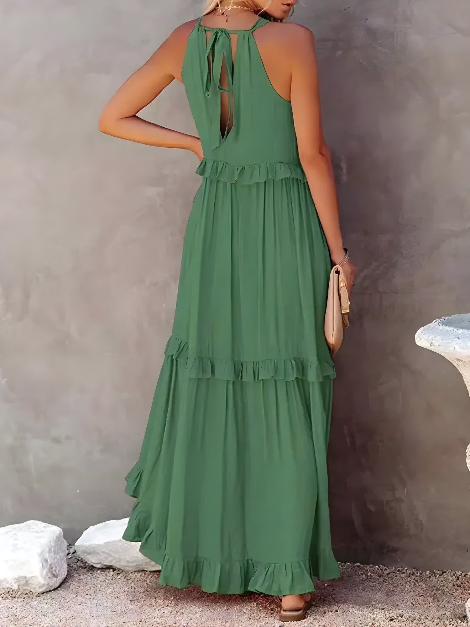 Leilani | Robe Longue Femme à Volants Élégante