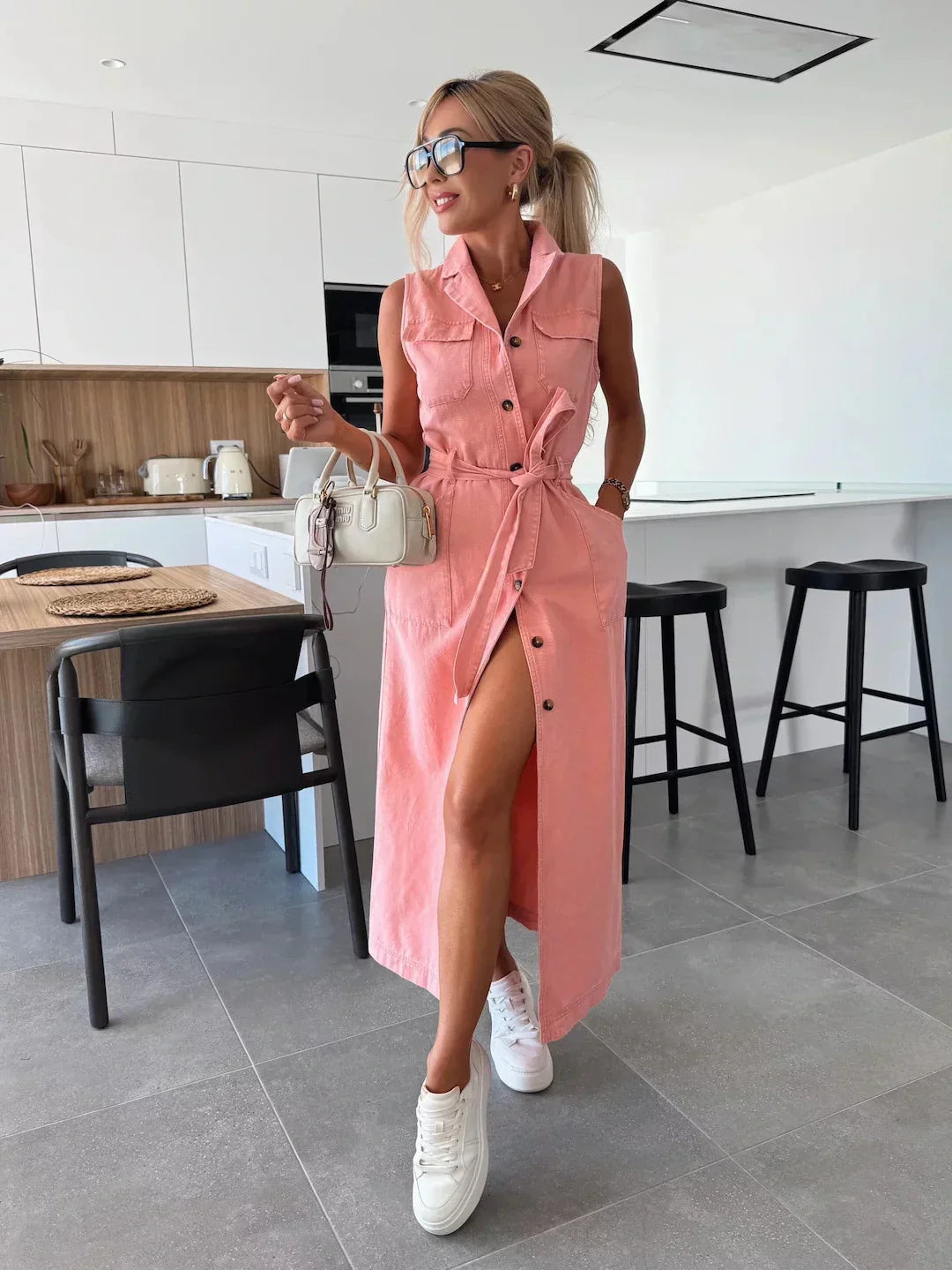Robe Longue Femme en Denim Élégante 3