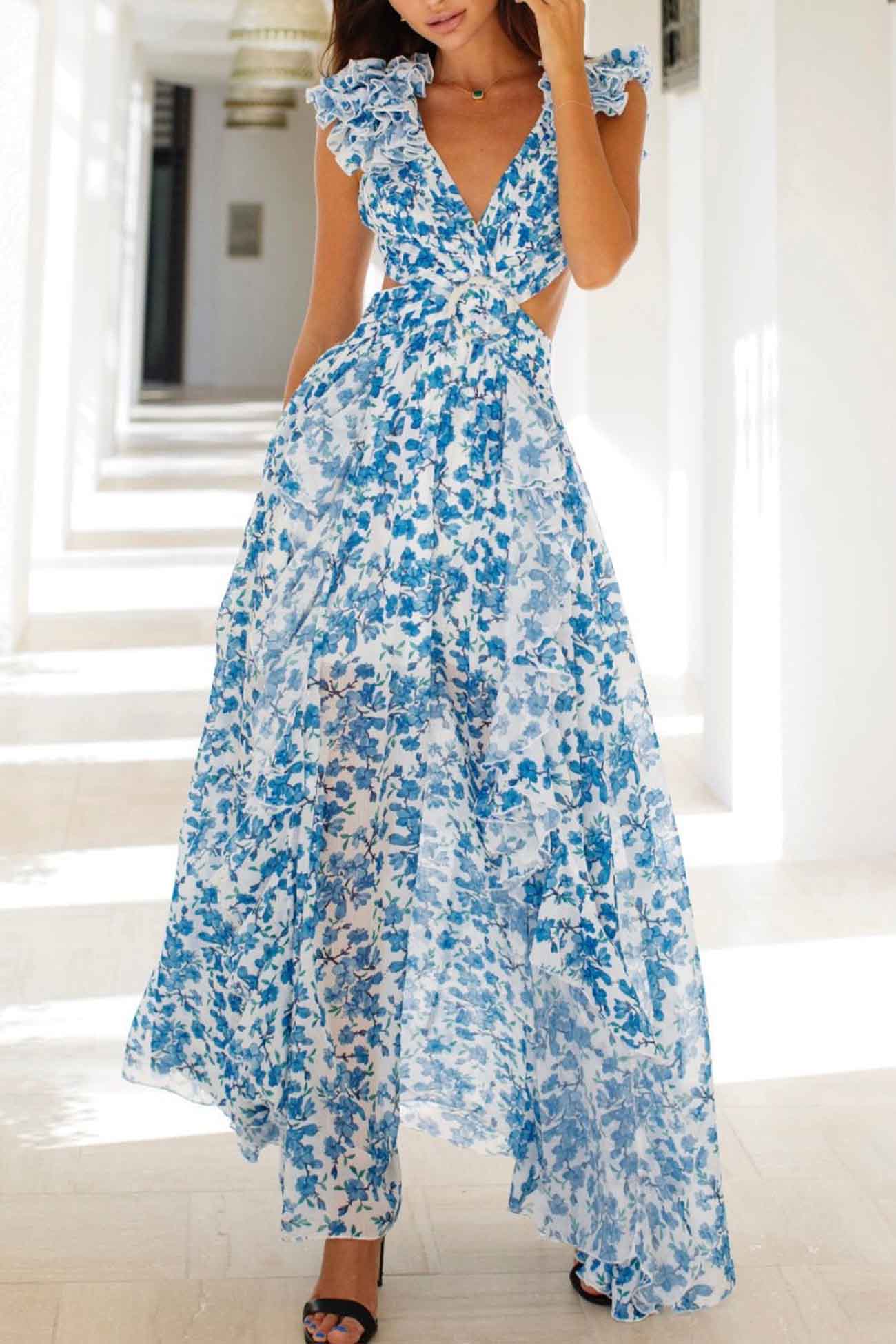 Robe Longue Fleurie Femme Été Élégante 9