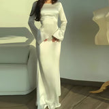 dresses : Jolenta | Robe Longue Satinée Femme Maxi Élégante in van Seroa