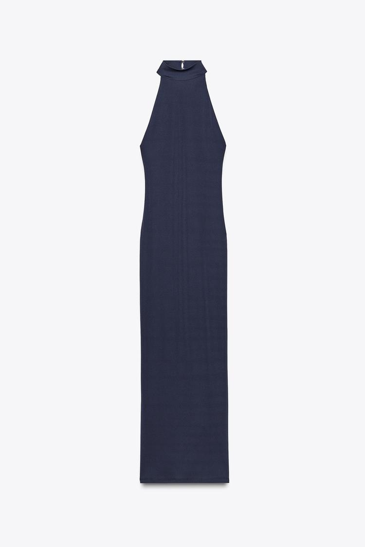 Robe Midi Chic Femme Ajustée Bleu Marine 4