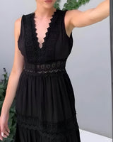 Misty | Robe Midi Chic Femme Sans Manches Élégante