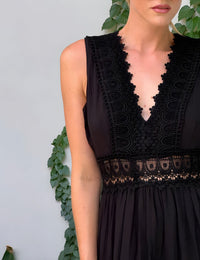 Ärmelloses Midikleid aus Spitze für Damen