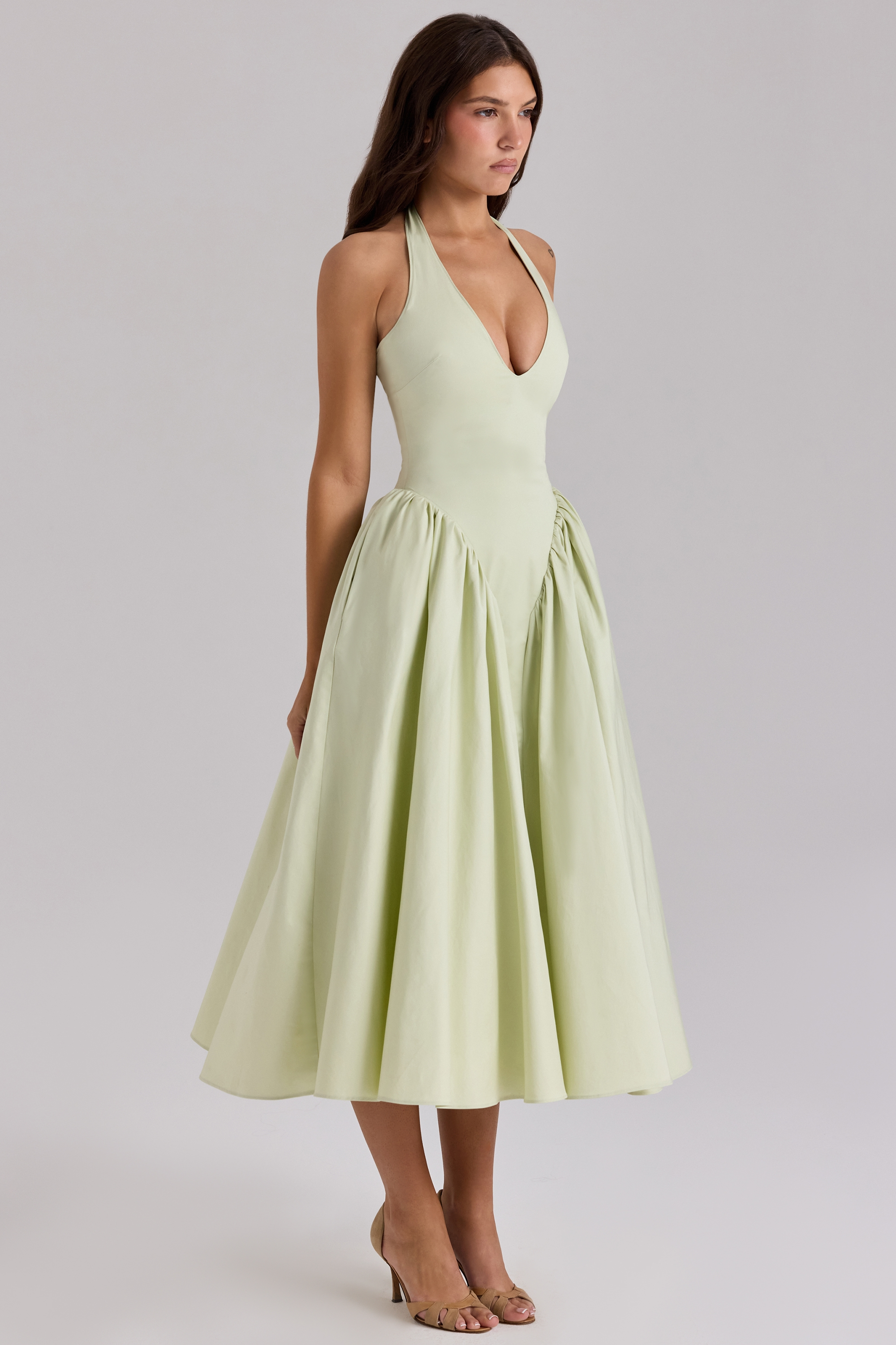 Robe Midi Femme Chic Élégante Halter 1