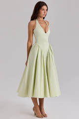 Robe Midi Femme Chic Élégante Halter 1