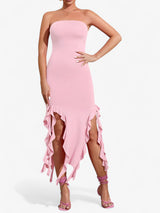 Driana | Robe Midi Femme Chic Noire Sans Manches
