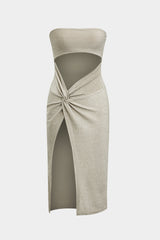 Robe Midi Femme Chic Sans Manches 1