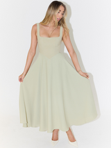 Robe Midi Femme Élégante Encolure Carrée 2