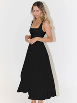Robe Midi Femme Élégante Encolure Carrée 4