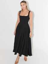 Robe Midi Femme Élégante Encolure Carrée 8