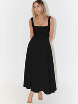 Robe Midi Femme Élégante Encolure Carrée 9