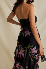Zilla | Robe Midi Femme Élégante Imprimé Floral