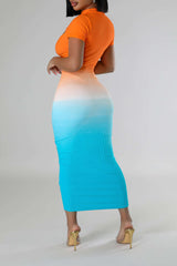 Robe Midi Femme Élégante à Manches Courtes 1