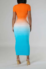 Robe Midi Femme Élégante à Manches Courtes 2