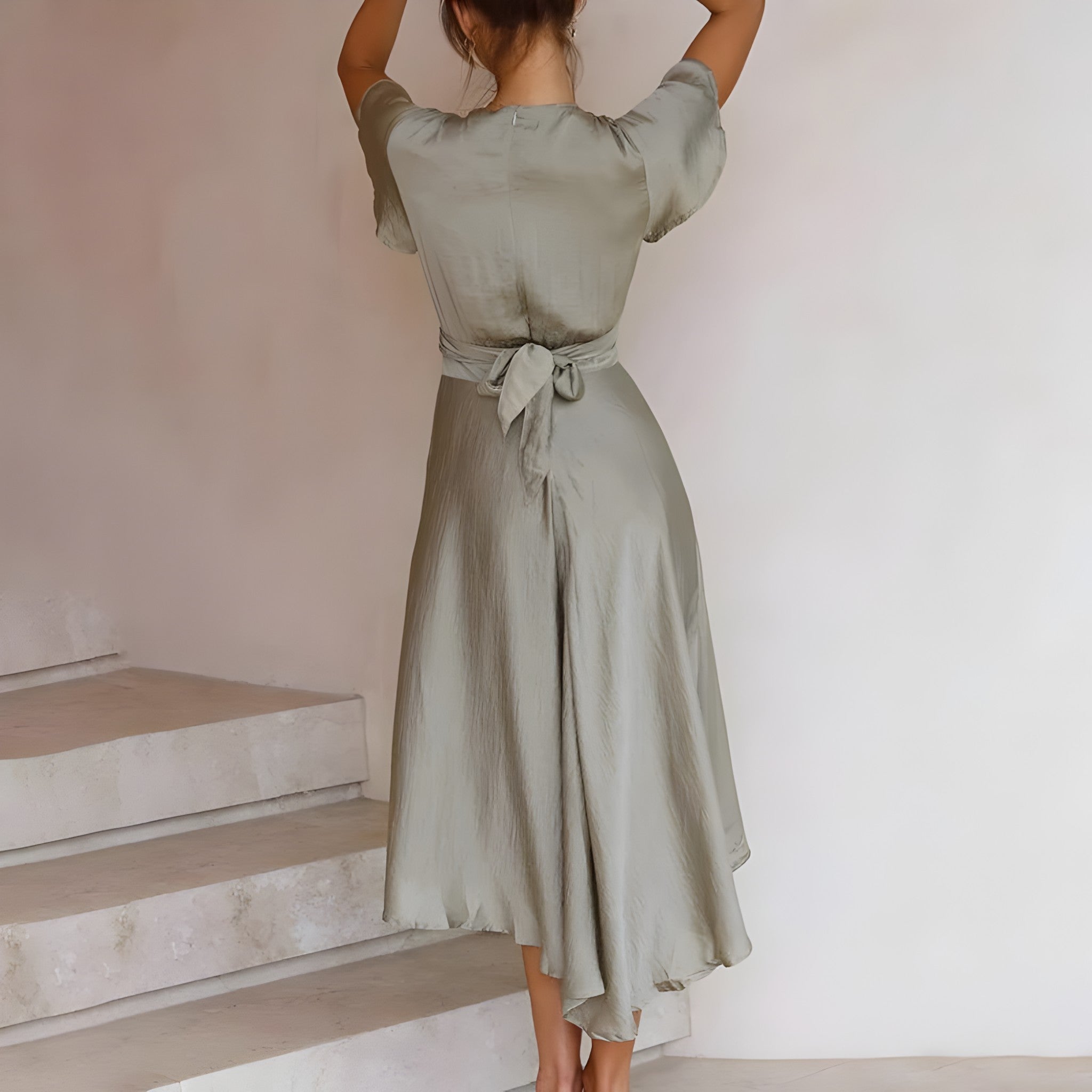 Aiah | Robe Midi Femme Vintage Élégante