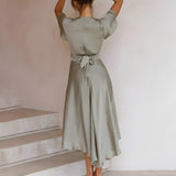 Aiah | Robe Midi Femme Vintage Élégante