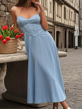 Elspeth | Robe Midi Femme en Denim Élégante