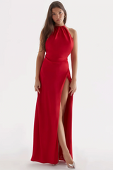 dresses : Talitha | Robe Midi Femme en Tissu de Luxe Dos Nu Chic in van Seroa