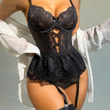 Robe Mini Sexy en Dentelle pour Femmes 1