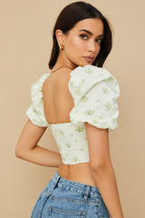 top blouses : Leonie | Haut Femme en Tissu Floral in van Seroa