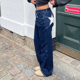skirts : Jean Taille Basse avec Imprimé Étoiles in van Seroa