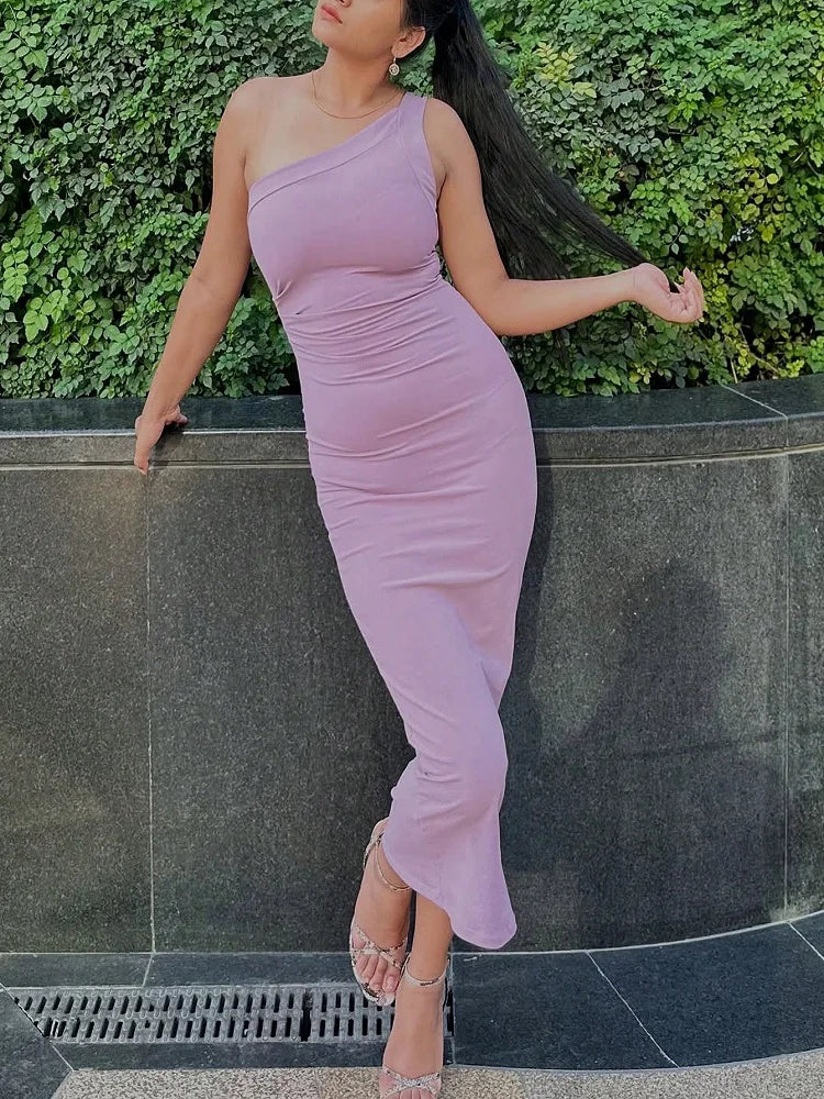 dresses : Enid | Robe d'Été Femme Plissée Asymétrique Longue in van Seroa