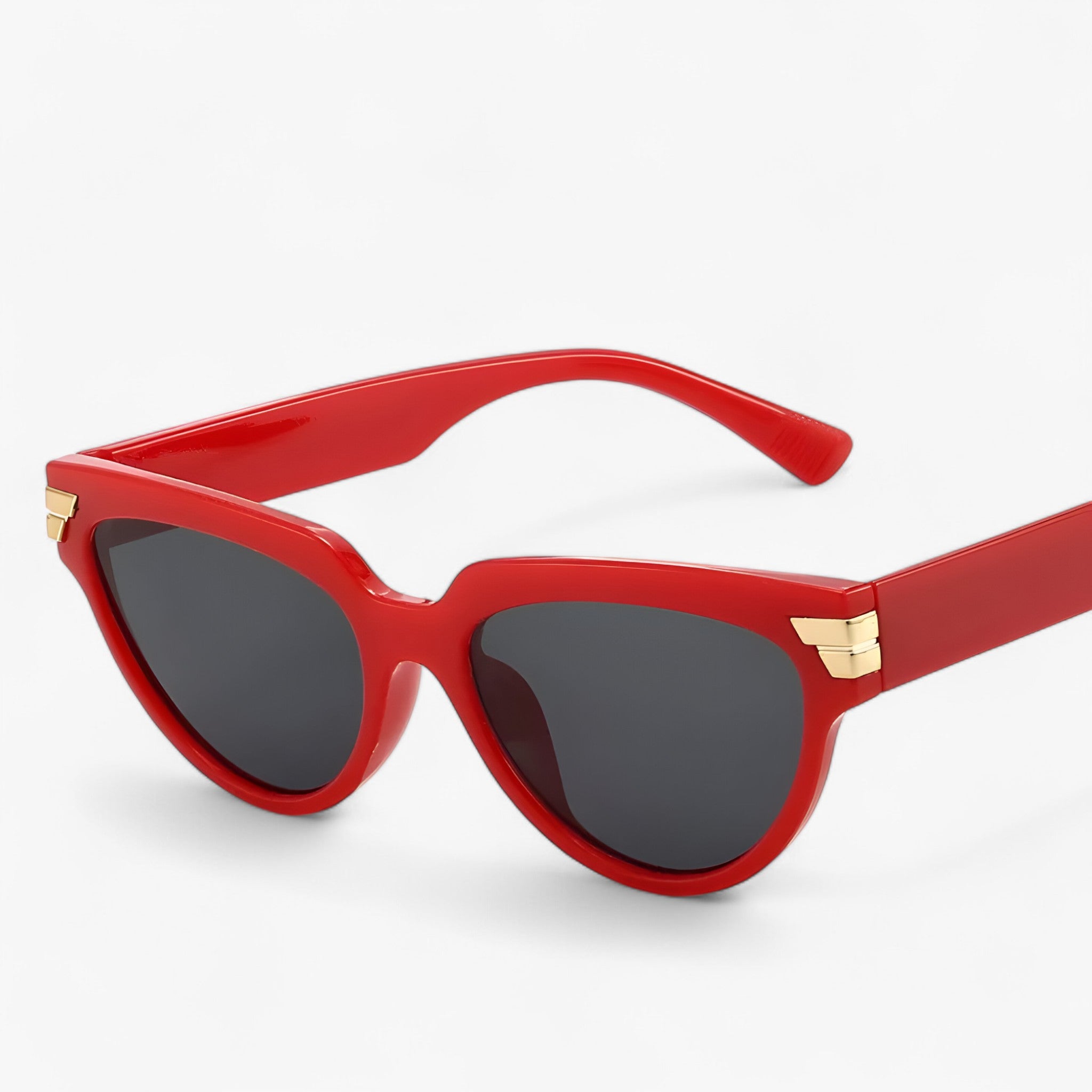 other : Edina | Lunettes de Soleil Cat Eye Femme in RougeGris tissu libre van Seroa