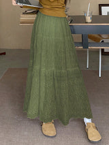 dresses : Cora | Jupe Plissée A-Line en Polyester pour Fille in Vert van Seroa