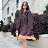 dresses : Marga | Robe Mini Femme en Tulle Plissé avec Volants in van Seroa