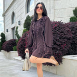 dresses : Marga | Robe Mini Femme en Tulle Plissé avec Volants in van Seroa