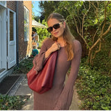 dresses : Serena – Robe Maxi Élégante en Maille avec Manches Évasées et Dos Ouvert in van Seroa