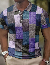Polo au Style Rétro avec Motifs Patchwork Audacieux Femme