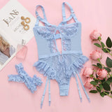other : Virginia | Lingerie Sexy Femme en Dentelle avec Soutien-Gorge in Bleu van Seroa