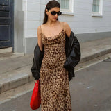 dresses : Clara - Robe Maxi Tendance à Imprimé Léopard avec Bretelles Fines in van Seroa