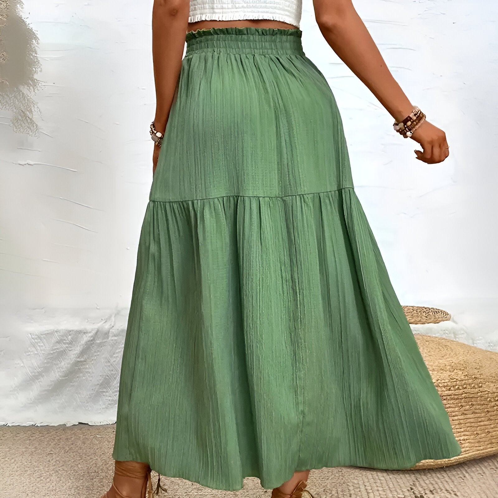skirts : Nora | Jupe Longue Femme en Tissu Bohemian Taille Haute in van Seroa