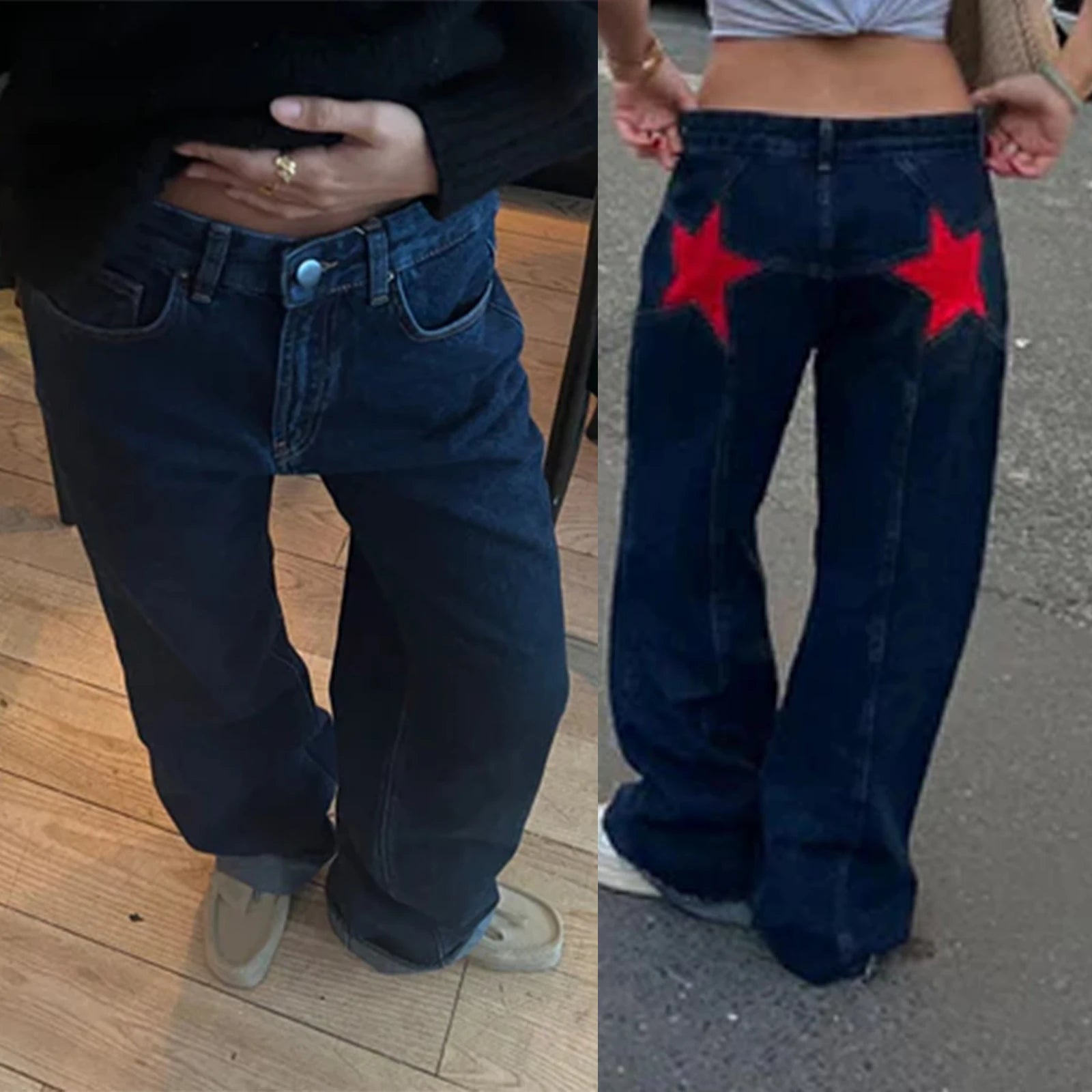 skirts : Jean Taille Basse avec Imprimé Étoiles in van Seroa