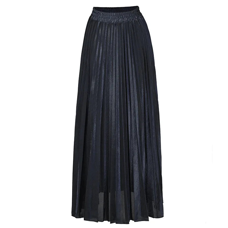 skirts : Jane | Jupe Longue Plissée Haute Taille Femme Élégante in Noir van Seroa
