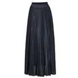 skirts : Jane | Jupe Longue Plissée Haute Taille Femme Élégante in Noir van Seroa
