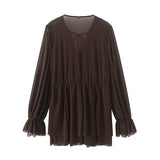 dresses : Marga | Robe Mini Femme en Tulle Plissé avec Volants in van Seroa