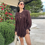 dresses : Marga | Robe Mini Femme en Tulle Plissé avec Volants in van Seroa