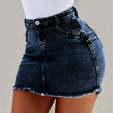 skirts : Irene | Jupe En Jean Femme Élégante Ajustée in van Seroa