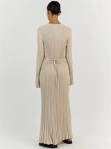 dresses : Lena – Robe Maxi Stylée en Maille avec Manches Longues in van Seroa