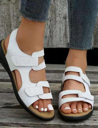 Orthopädische weiße Damensandalen – bequeme, ergonomische Sommerschuhe