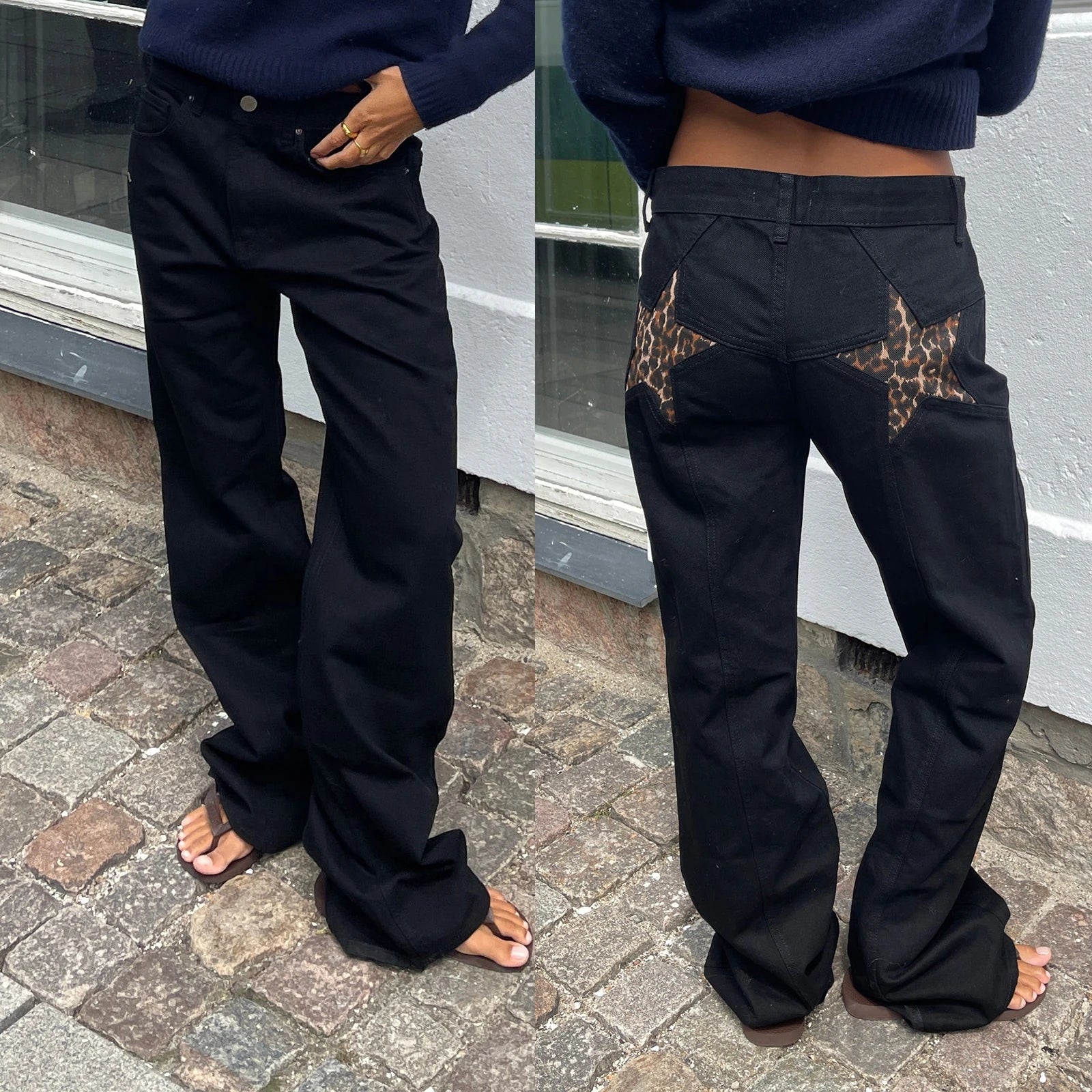 skirts : Jean Taille Basse avec Imprimé Étoiles in van Seroa