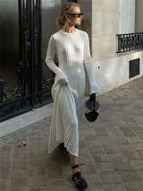 dresses : Lena – Robe Maxi Stylée en Maille avec Manches Longues in van Seroa