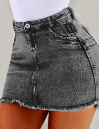 Eng anliegender Damen Jeansrock aus Polyester feminine Mode Röcke