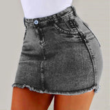 skirts : Irene | Jupe En Jean Femme Élégante Ajustée in Gris van Seroa